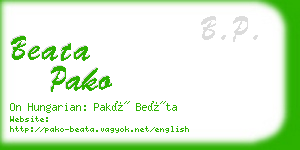 beata pako business card